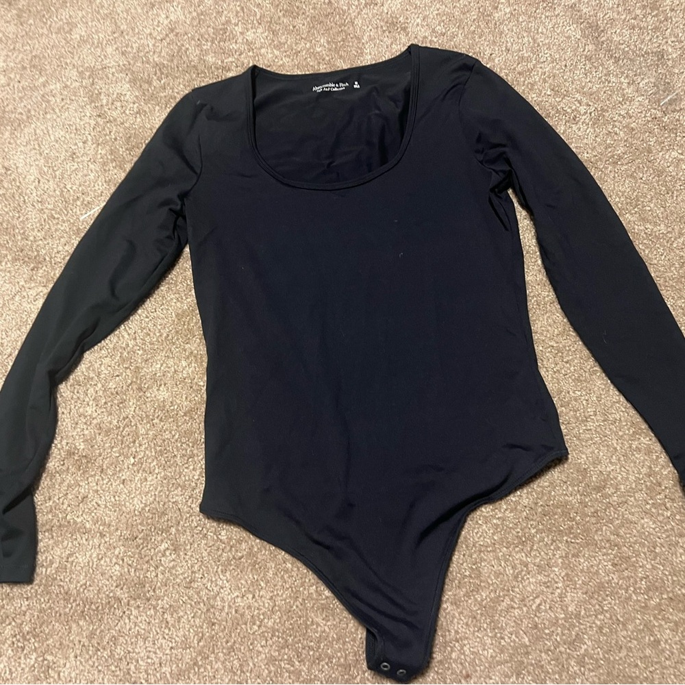Abercrombie & Fitch Black Long Sleeve Bodysuit